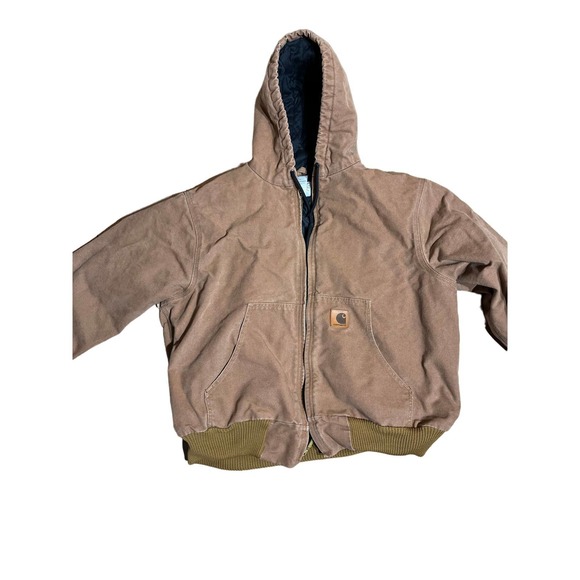 Carhartt Other - Men's Carhartt winter hooded jacket. Quilt lined. Brown. Size Large!